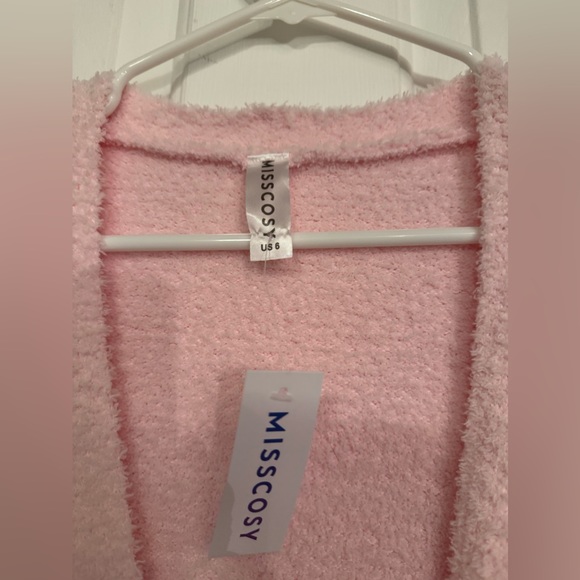 Misscosy Soft fluffy/fuzzy Pink  oversized open cardigan, size 6 - Picture 3 of 9